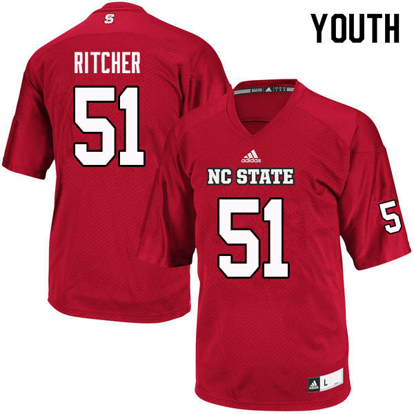 Youth #51 Jim Ritcher NC State Wolfpack College Football Jerseys Sale-Red - Click Image to Close